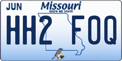 MO license plate HH2F0Q