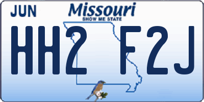 MO license plate HH2F2J