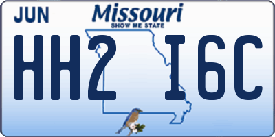 MO license plate HH2I6C