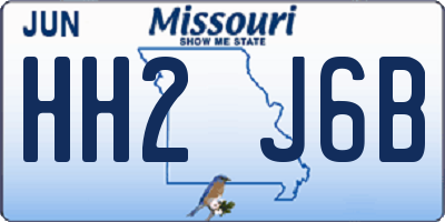 MO license plate HH2J6B