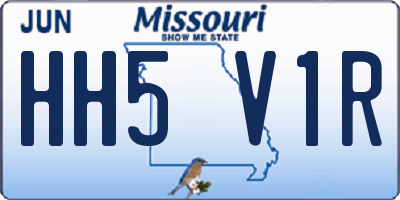 MO license plate HH5V1R