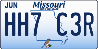 MO license plate HH7C3R