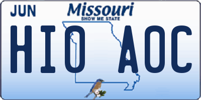 MO license plate HI0A0C