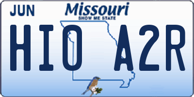 MO license plate HI0A2R