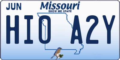 MO license plate HI0A2Y