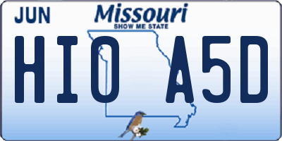 MO license plate HI0A5D