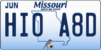 MO license plate HI0A8D