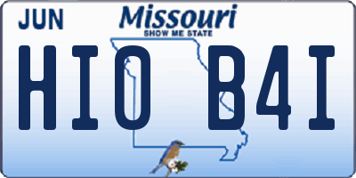 MO license plate HI0B4I