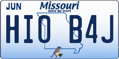 MO license plate HI0B4J