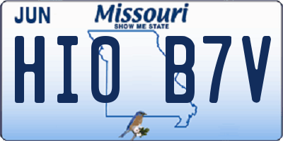 MO license plate HI0B7V