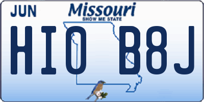 MO license plate HI0B8J