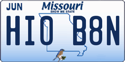 MO license plate HI0B8N