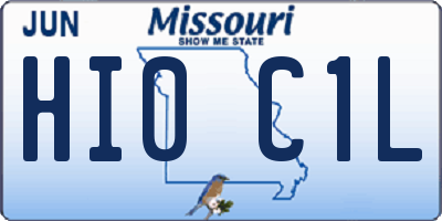 MO license plate HI0C1L
