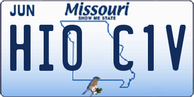 MO license plate HI0C1V