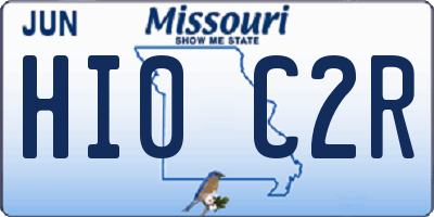 MO license plate HI0C2R