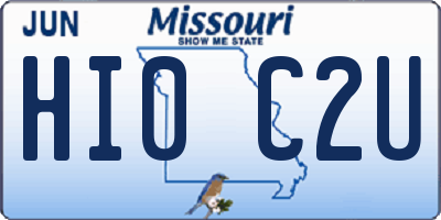 MO license plate HI0C2U