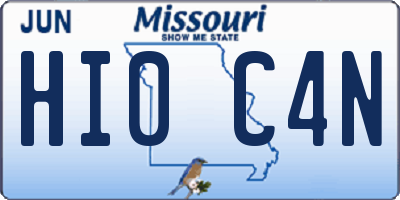 MO license plate HI0C4N