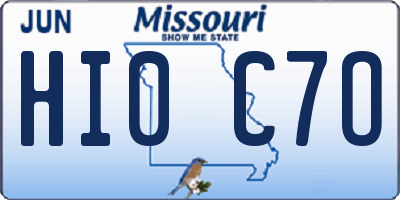 MO license plate HI0C7O