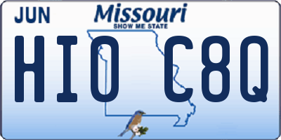 MO license plate HI0C8Q