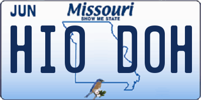 MO license plate HI0D0H
