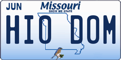 MO license plate HI0D0M