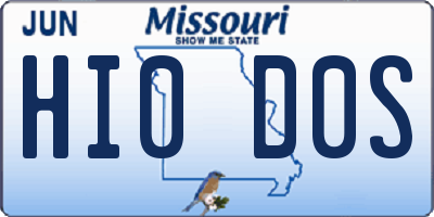 MO license plate HI0D0S