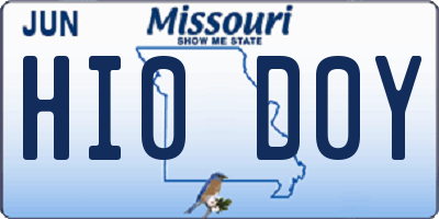 MO license plate HI0D0Y