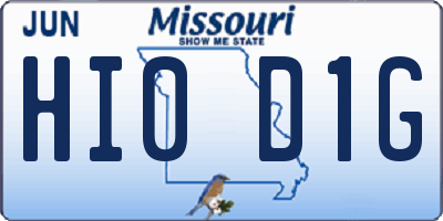 MO license plate HI0D1G