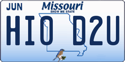 MO license plate HI0D2U
