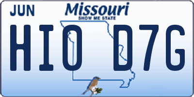MO license plate HI0D7G
