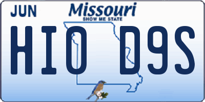 MO license plate HI0D9S