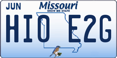 MO license plate HI0E2G