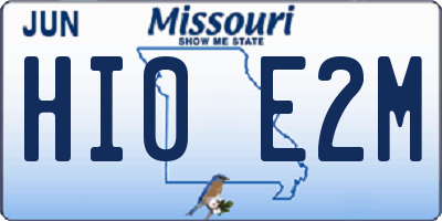 MO license plate HI0E2M