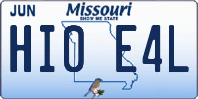 MO license plate HI0E4L