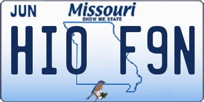 MO license plate HI0F9N