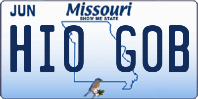 MO license plate HI0G0B