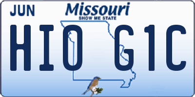 MO license plate HI0G1C