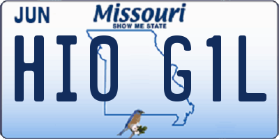 MO license plate HI0G1L