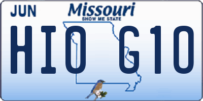 MO license plate HI0G1O