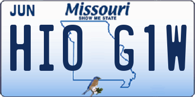 MO license plate HI0G1W