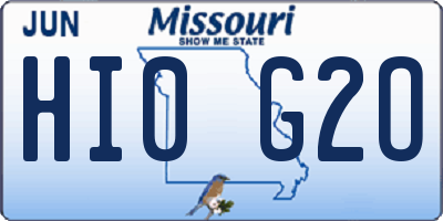 MO license plate HI0G2O