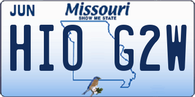 MO license plate HI0G2W