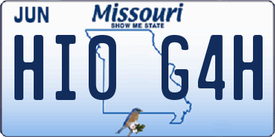 MO license plate HI0G4H