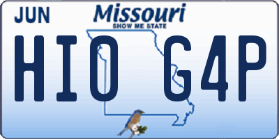 MO license plate HI0G4P