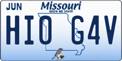 MO license plate HI0G4V