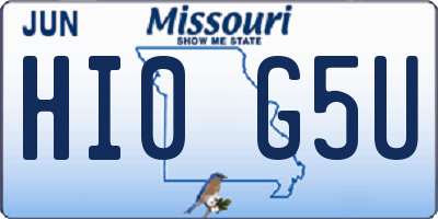 MO license plate HI0G5U