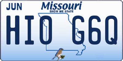 MO license plate HI0G6Q