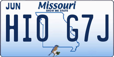 MO license plate HI0G7J