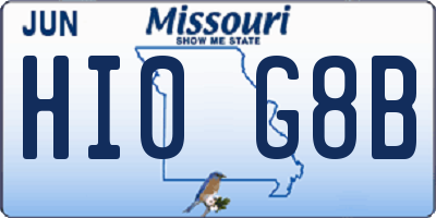 MO license plate HI0G8B