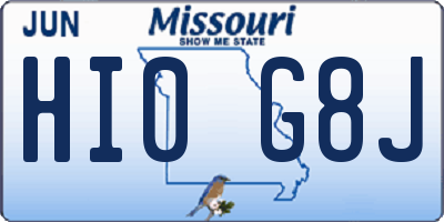 MO license plate HI0G8J